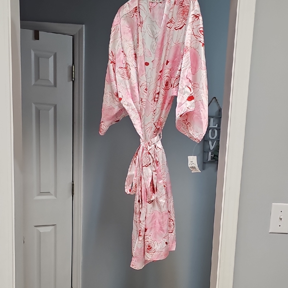 Cato Pink and Red Floral Kimono